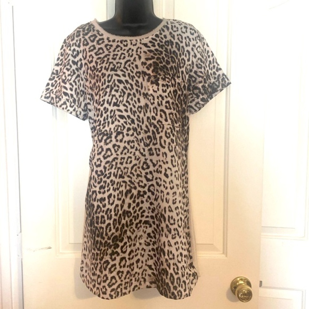 “ZARA” Leopard Print T-Shirt Dress